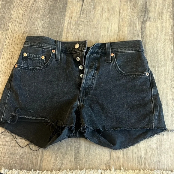 Levi's Pants - Levi’s 501 black distressed shorts